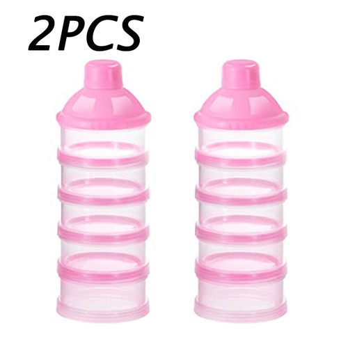 Pack Of 2pcs 5-layer Stackable Milk Powder Dispenser, Formula Container For Travel, Spill-free Stackable Storage Container, Bpa Free