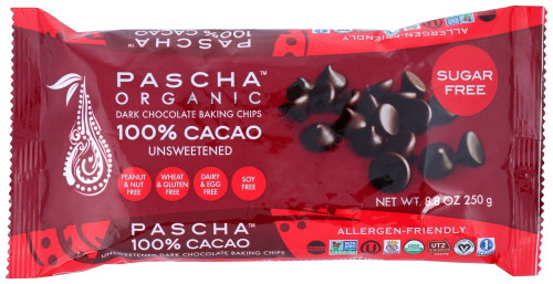 (6 Pack)pascha Chocolate Chips Dark Unsweetened, 8.8 Oz.
