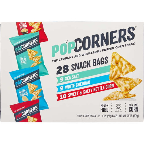 Popcorners Variety Pack Popped Corn Chips Snacks, 28 Ct.