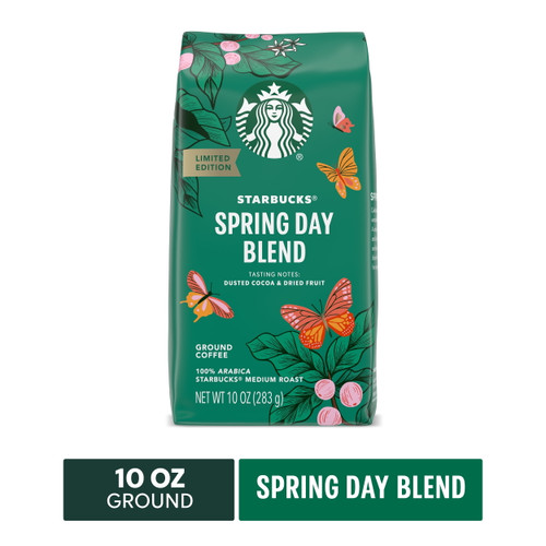 Starbucks 100% Arabica Spring Day Blend Medium Roast Ground Coffee, 10 Oz, Bag
