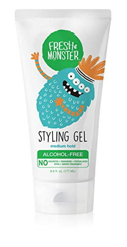 Fresh Monster Kids Hair Styling Gel | Natural, Alcohol-free | Med Hold | 6oz | Children & Baby Hair Gel