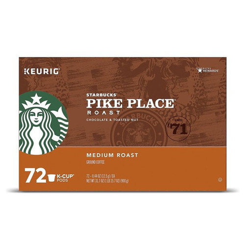 Starbucks Pike Place Roast Chocolate Medium Toasted Ground Coffee Pk. Total Of 72 Ct