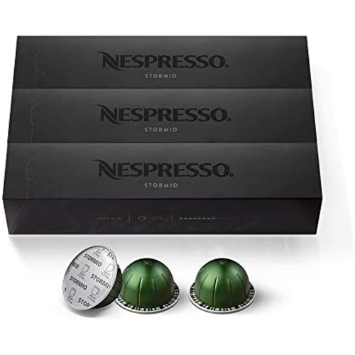 Nespresso Capsules Vertuoline, Stormio, Dark Roast Coffee, 30 Count Coffee Pods, Brews 7.77 Ounce