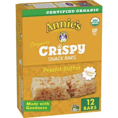 Annie's Organic Crispy Snack Bars, Gluten Free, Peanut Butter, 9.36 Oz, 12 Ct