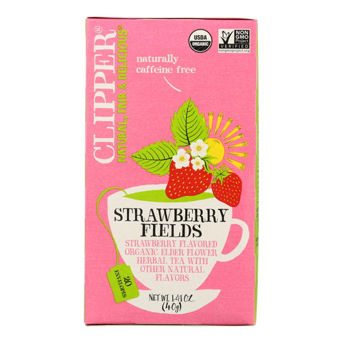 Clipper Tea Caffeine Free Strawberry Herbal Tea Bags, 120 Ct (6 Boxes Of 20)