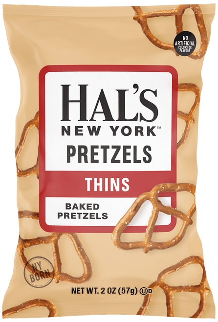 Hal's Ny Baked Pretzel Thins, 2 Ounce Bags (pack Of 24)