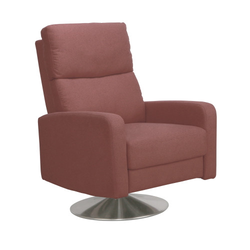 Second Story Home Roux Swivel Push Back Recliner- Pomegranate