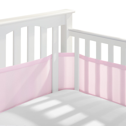 Breathablebaby Breathable Mesh Crib Liner – Classic Collection – Pink – Fits Full-size Four-sided Slatted And Solid Back Cribs – Anti-bumper