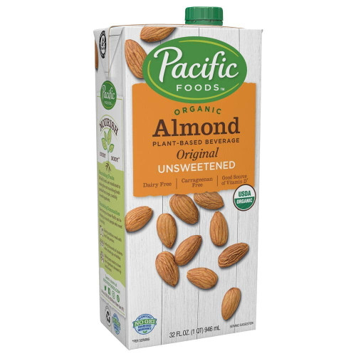 Pacific Foods Organic Almond Plant-based Beverage Unsweetened Original -- 32 Fl Oz Pack Of 2