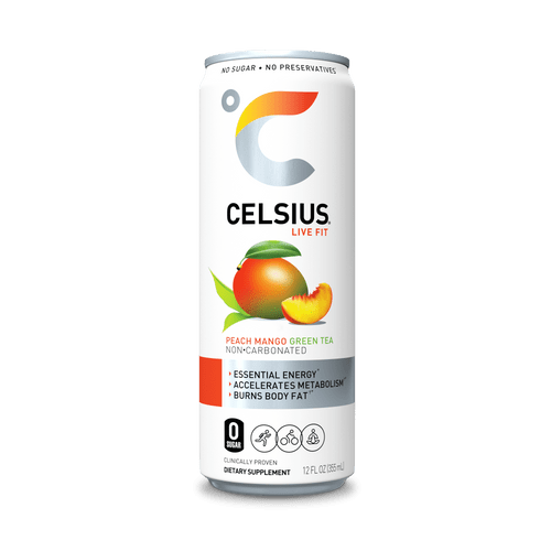 Celsius Essential Energy Drink 12 Fl Oz, Peach Mango Green Tea (single)