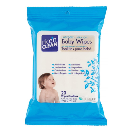 Nice'n Clean Baby Wipes, 20 Ct