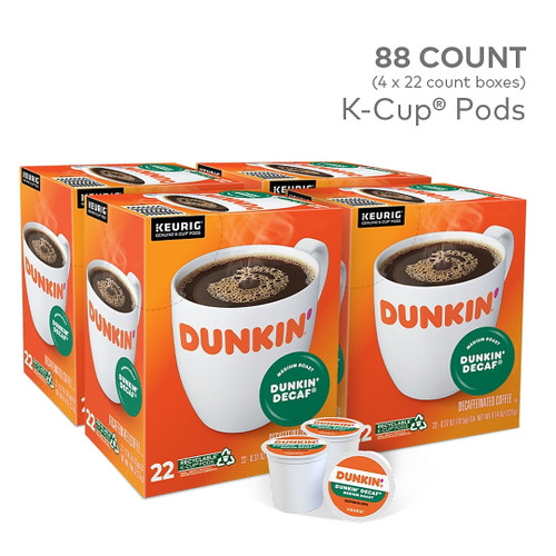 Dunkin' Donuts Dunkin' Decaf Coffee Keurig® K-cup® Pods Medium Roast 88/carton (400846)