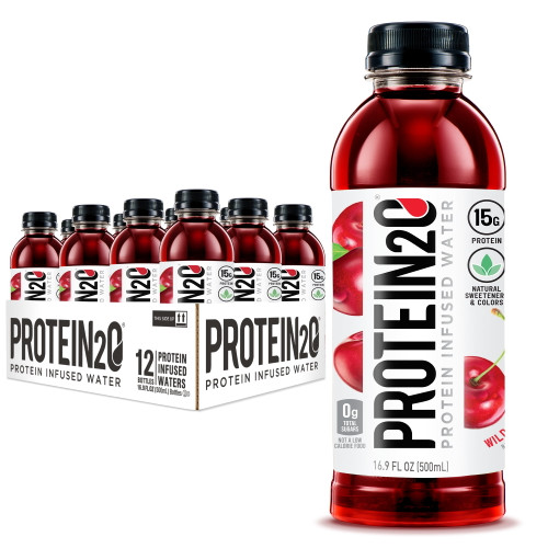 Protein2o 15g Whey Protein Infused Water, Wild Cherry, 16.9 Oz Bottle (pack Of 12)