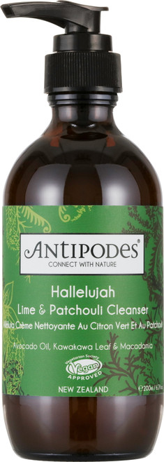Antipodes Hallelujah Lime & Patchouli Cleanser & Makeup Remover, 100% Natural, Cruelty-free & Vegan 200ml, 6.7fl Oz 1 Ea