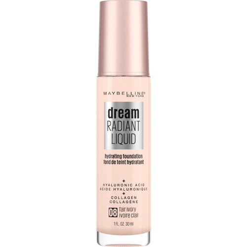 Maybelline Dream Radiant Liquid Medium Coverage Hydrating Foundation, Fair Ivory, 1 Fl Oz