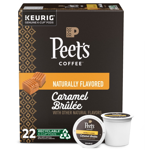 Peet's Coffee Flavored K-cup Pods, Caramel Brûlée (22 Count) Single Serve Pods Compatible With Keurig Brewers