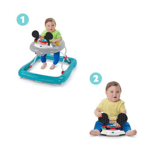 Bright Starts Disney Baby Mickey Mouse 2-in-1 Activity Walker Original Bestie, Unisex 6 Months+
