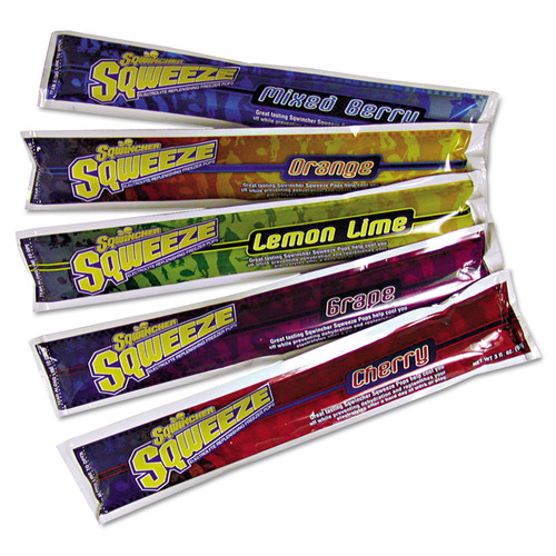 Sqwincher Sqweeze Assorted Flavor Freeze Pops, 3 Oz, 150 Count