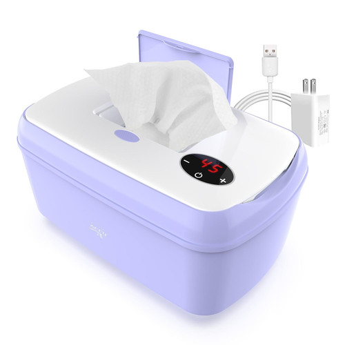 Familycareaccu Portable Baby Wipe Warmer With Temperature Display & High Capacity,  Purple