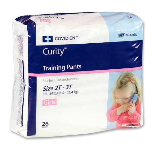 Curity Toddler Pull-on Training Pants For Girls, Size Medium (under 34 Lbs), 26