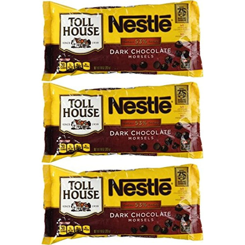 Nestle Toll House, Dark Chocolate Morsels, 10 Oz ( Pack Of 3)