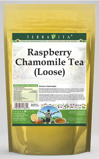 Terravita Raspberry Chamomile Tea, (raspberry,loose Leaf Chamomile Tea, 4 Oz, 1-pack, Zin: 530880)