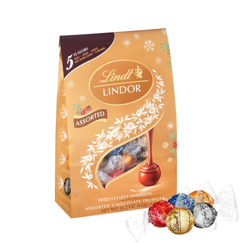 Lindt Lindor Holiday Assorted Chocolate Truffles, 15.2 Oz. Bag