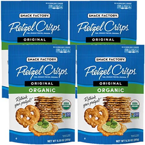 Organic Pretzel Crisps By Snack Factory | 9.35 Oz | Original | Pack Of 4