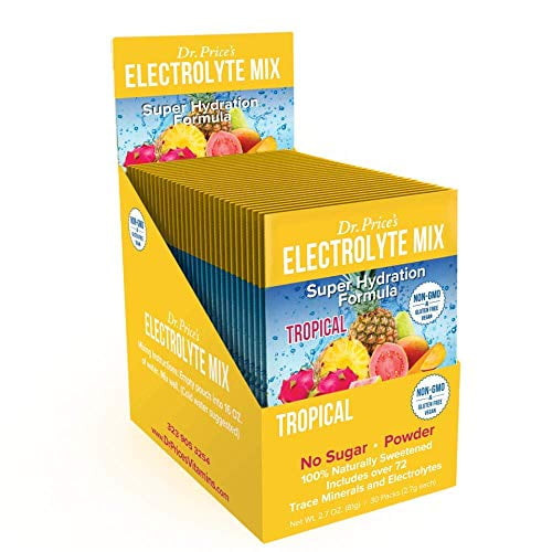 Electrolyte Mix Super Hydration Formula + Trace Minerals | New! Tropical Flavor (30 Powder Packets) Keto Drink Mix | Dr. Price's Vitamins | No Sugar, Non-gmo, Gluten Free & Vegan