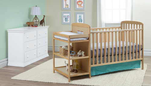 Suite Bebe Ramsey 3-in-1 Convertible Crib And Changer, Natural Pine Finish