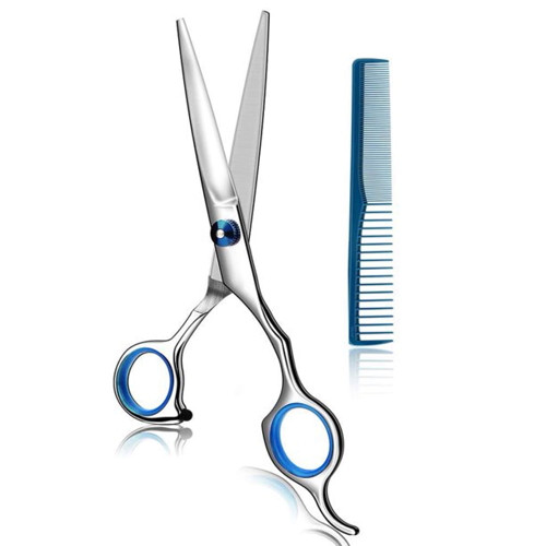 Stainless Steel Hair Cutting Scissors 6.5 Inch Hairdressing Razor Shears Professional Salon Barber Haircut Scissors, One Comb Included, Home Use For Man Woman Adults Kids Babies