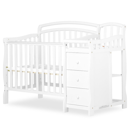 Dream On Me Casco 4-in-1 Mini Crib And Dressing Table White