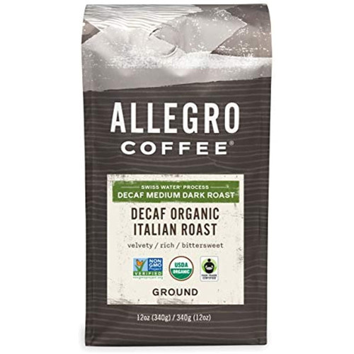 Allegro Coffee Decaf Organic Italian Roast Ground Coffee, 12 Oz