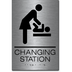 Changing Station Women Sign-steel / Black (1 Unit)