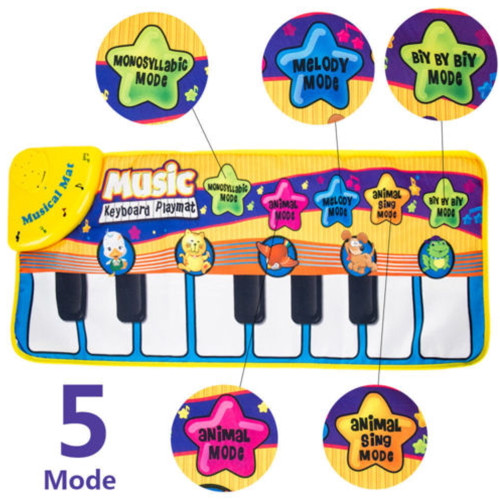 Jkerther New Musical Music Kid Piano Play Baby Mat Animal Educational Soft Kick Toy