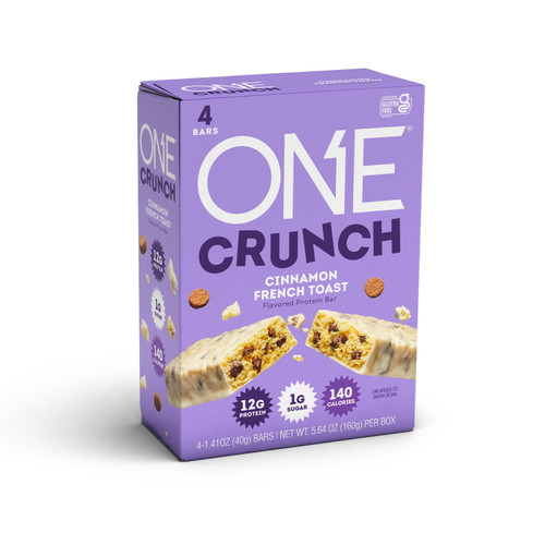 One Crunch Protein Bar, Cinnamon French Toast, 12g Protein, 4 Count