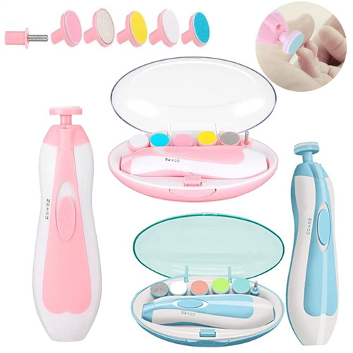 2pcs Baby Nail Trimmer Electric Safety Nail Art Kids Nail Clippers Nail Care Cutting Tools Newborn Nail Set Scissors