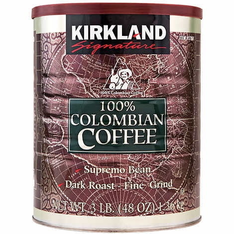 Kirkland Signature 100% Colombian Coffee, Dark Roast, 3 Lbs