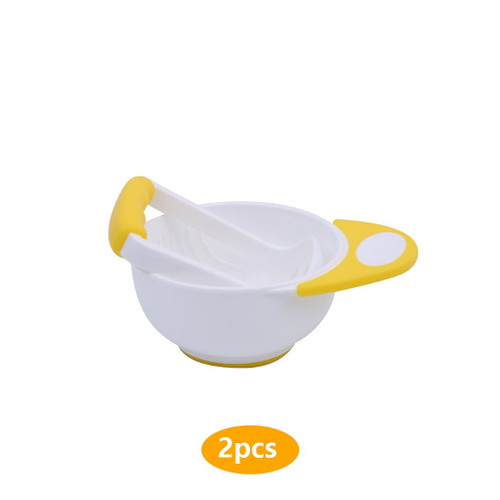 2pcs Vokmon Baby Grinding Bowl Manual Kids Baby Vegetable Masher Kids Feeding Bowl Vegetable Fruit Infant Food Masher Set