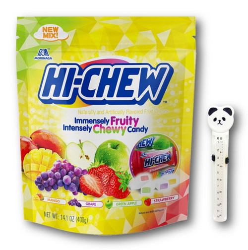 Hi-chew Original Mix 4 Flavors By Morinaga Fruit Chew Candy Stand-up Bag  With 1 Animal Design Calendar Storage Bag Clip12.7 Oz. 72 Pieces/bag