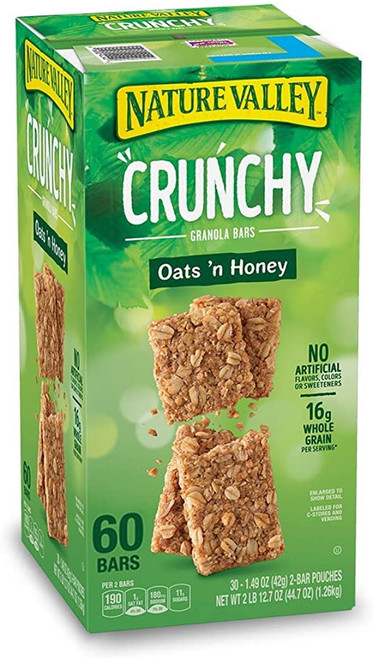 Natures Valley Granola Bars, Crunchy Oats N Honey, 60 Count