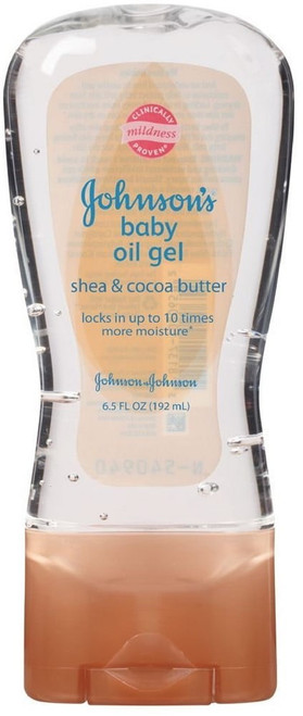 Johnson's Baby Oil Gel, Shea & Cocoa Butter, 6.5oz (pack Of 2)