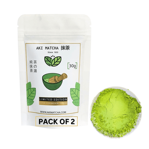 Aki Matcha - Japanese Super Ceremonial Grade Matcha Green Tea Powder - Special Edition 30g (pack Of 2)