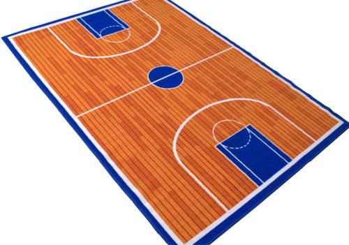 Basketball Court Kids Educational Play Mat For School/classroom/kids Room/daycare/nursery Non-slip Gel Back Rug Carpet-8 By 10 Feet