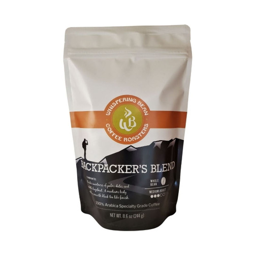 Whispering Bean Coffee Roasters - Backpacker's Blend, Whole Bean, Medium Roast, 8.6oz