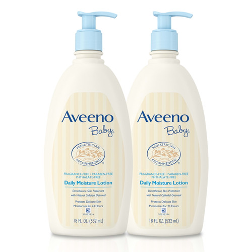 Aveeno Baby Daily Moisture Lotion With Oatmeal, 18 Fl. Oz, Twin Pack