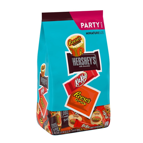 Reese's, Hershey's And Kit Kat®, Miniatures Milk Chocolate And Peanut Butter Assortment Candy, Individually Wrapped, 33.38 Oz, Bulk Party Pack