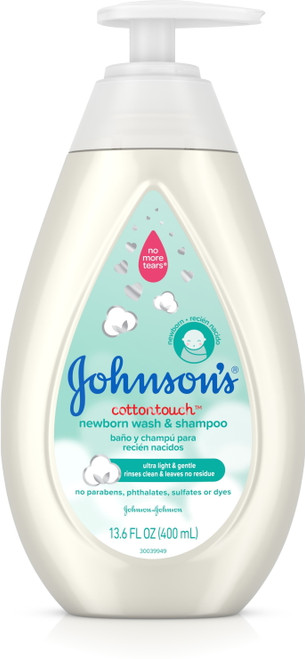 Johnson's Cotton Touch Newborn Baby Wash & Shampoo, Made With Real 13.6 Oz (pack Of 3)