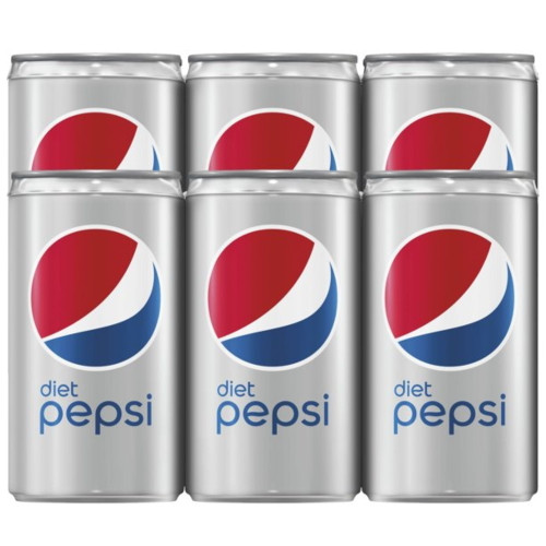 Diet Pepsi Soda 7.5oz Mini Cans, Quantity Of 18