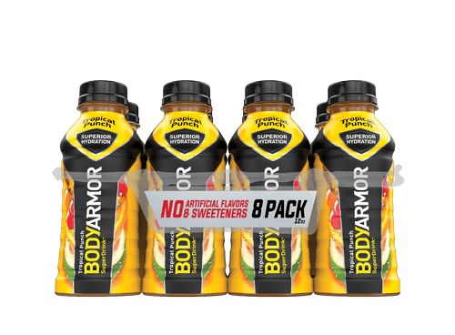 Bodyarmor Sports Drink Sports Beverage, Tropical Punch, Natural Flavors With Vitamins, Potassium-packed Electrolytes, Perfect For Athletes, 12 Fl Oz (pack Of 8)